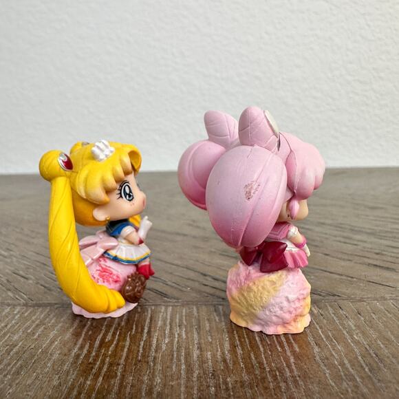 Sailor Moon & Sailor Chibi Moon Chibi Figurine Lot of 2 Anime Ice Cream Party - Picture 7 of 8